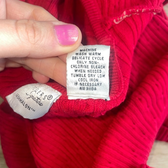 Preppy Cable Knit Sweater Red Crewneck by Kim Rodgers M - Picture 4 of 5